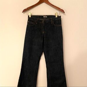 Miu Miu dark wash low-rise bootcut jeans